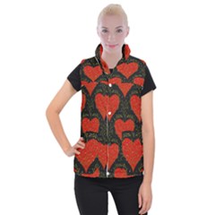 Love Hearts Pattern Style Women s Button Up Vest from UrbanLoad.com