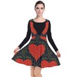 Love Hearts Pattern Style Plunge Pinafore Dress