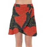 Love Hearts Pattern Style Wrap Front Skirt