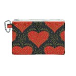 Love Hearts Pattern Style Canvas Cosmetic Bag (Medium)