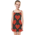 Love Hearts Pattern Style Kids  Summer Sun Dress
