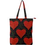 Love Hearts Pattern Style Double Zip Up Tote Bag