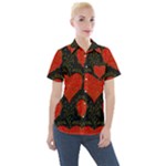 Love Hearts Pattern Style Women s Short Sleeve Pocket Shirt