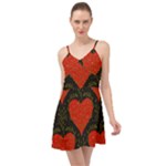 Love Hearts Pattern Style Summer Time Chiffon Dress