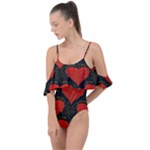 Love Hearts Pattern Style Drape Piece Swimsuit