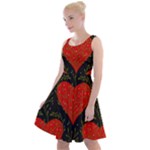 Love Hearts Pattern Style Knee Length Skater Dress