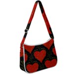 Love Hearts Pattern Style Zip Up Shoulder Bag
