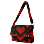Love Hearts Pattern Style Full Print Messenger Bag (M)