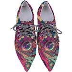 Human Eye Pattern Pointed Oxford Shoes