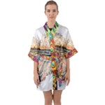 Mandalas-1084082 Ai-generated-7899053 Half Sleeve Satin Kimono 
