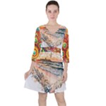 Mandalas-1084082 Ai-generated-7899053 Quarter Sleeve Ruffle Waist Dress