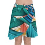 Leaves-3923413 Chiffon Wrap Front Skirt
