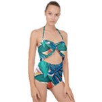 Leaves-3923413 Scallop Top Cut Out Swimsuit