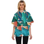 Leaves-3923413 Women s Batwing Button Up Shirt