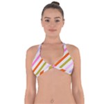 Lines Geometric Background Halter Neck Bikini Top