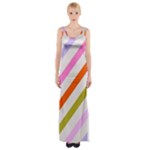 Lines Geometric Background Thigh Split Maxi Dress