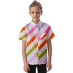 Lines Geometric Background Kids  Short Sleeve Shirt