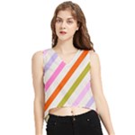 Lines Geometric Background V-Neck Cropped Tank Top