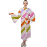 Lines Geometric Background Maxi Velvet Kimono