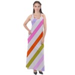 Lines Geometric Background Sleeveless Velour Maxi Dress