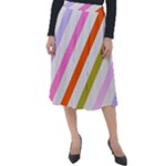 Lines Geometric Background Classic Velour Midi Skirt 