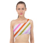 Lines Geometric Background Spliced Up Bikini Top 