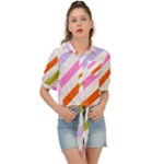 Lines Geometric Background Tie Front Shirt 