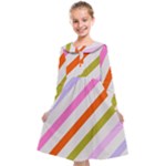 Lines Geometric Background Kids  Midi Sailor Dress