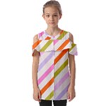 Lines Geometric Background Fold Over Open Sleeve Top