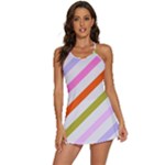 Lines Geometric Background 2-in-1 Flare Activity Dress