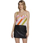 Lines Geometric Background Flowy Camisole Tie Up Top