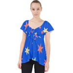 Background Star Darling Galaxy Lace Front Dolly Top