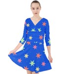Background Star Darling Galaxy Quarter Sleeve Front Wrap Dress