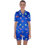 Background Star Darling Galaxy Satin Short Sleeve Pajamas Set