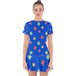 Background Star Darling Galaxy Drop Hem Mini Chiffon Dress