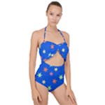 Background Star Darling Galaxy Scallop Top Cut Out Swimsuit
