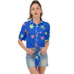 Background Star Darling Galaxy Tie Front Shirt 