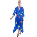Background Star Darling Galaxy Quarter Sleeve Wrap Front Maxi Dress