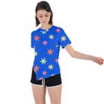 Background Star Darling Galaxy Asymmetrical Short Sleeve Sports T-Shirt