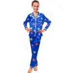 Background Star Darling Galaxy Kids  Satin Long Sleeve Pajamas Set