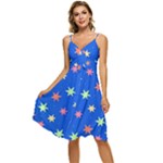 Background Star Darling Galaxy Sleeveless Tie Front Chiffon Dress