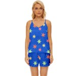 Background Star Darling Galaxy V-Neck Satin Pajamas Set