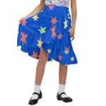 Background Star Darling Galaxy Kids  Ruffle Flared Wrap Midi Skirt