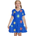 Background Star Darling Galaxy Kids  Short Sleeve Tiered Mini Dress
