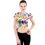 Abstract Pattern Background Crew Neck Crop Top
