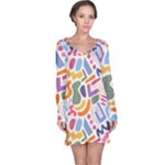 Abstract Pattern Background Long Sleeve Nightdress