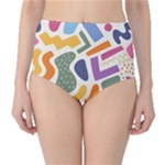 Abstract Pattern Background Classic High-Waist Bikini Bottoms