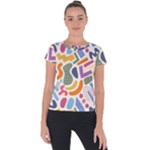 Abstract Pattern Background Short Sleeve Sports Top 