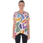 Abstract Pattern Background Cut Out Side Drop T-Shirt
