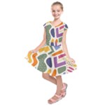 Abstract Pattern Background Kids  Short Sleeve Dress
